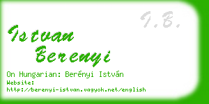 istvan berenyi business card